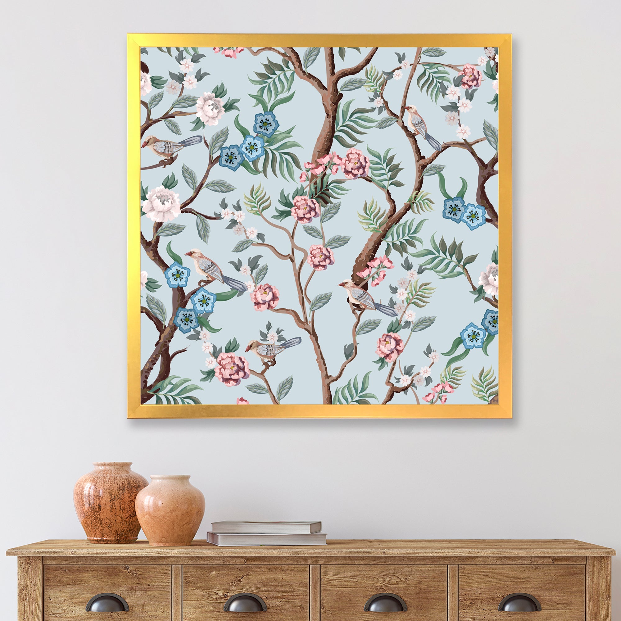Chinoiserie With Birds and Peonies X