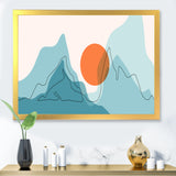 Red Moon Over Abstract Blue Mountains I