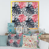 Colored Monstera On Rough Brush Strokes I