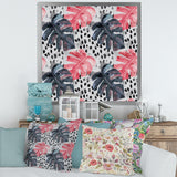 Colored Monstera On Rough Brush Strokes I