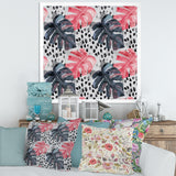 Colored Monstera On Rough Brush Strokes I