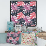 Colored Monstera On Rough Brush Strokes II