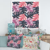 Colored Monstera On Rough Brush Strokes II