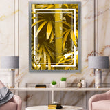 Yellow Bamboo and Tropical Leaves