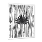 Black and White Tropical Leaf On Striped III