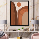 Abstract Terracotta Sunset Mountain Landscape
