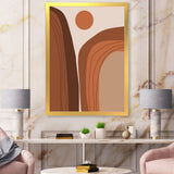 Abstract Terracotta Sunset Mountain Landscape