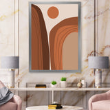 Abstract Terracotta Sunset Mountain Landscape