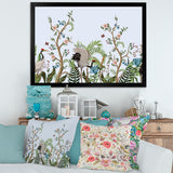 Border With Cranes & Peonies In Chinoiserie Style