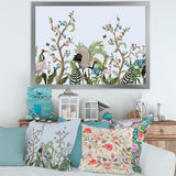 Border With Cranes & Peonies In Chinoiserie Style