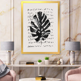 Minimal Tropical Palm Leaf On Grunge Texture