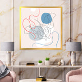 Butterfly One Line Drawing On Cubism Shapes II