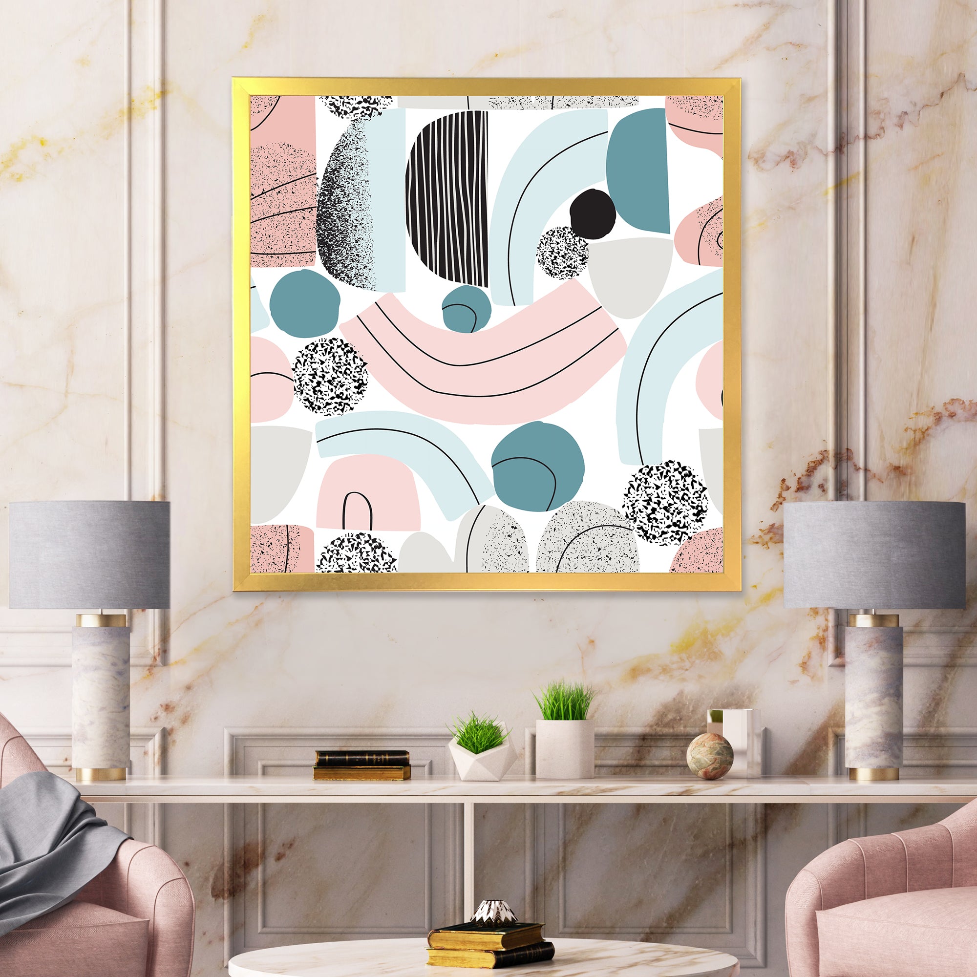 Colorful Art Collage In Pastel Colors