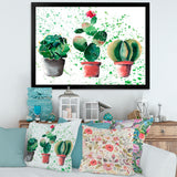 Three Cacti In Clay Pots
