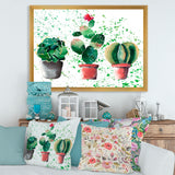 Three Cacti In Clay Pots