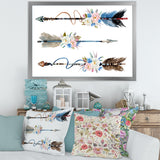 Ethnic Feathers and Flowers On Native Arrows I