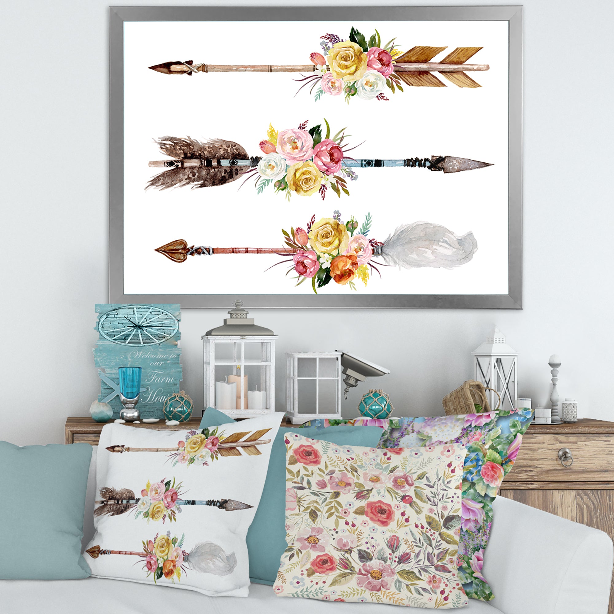 Ethnic Feathers and Flowers On Native Arrows II