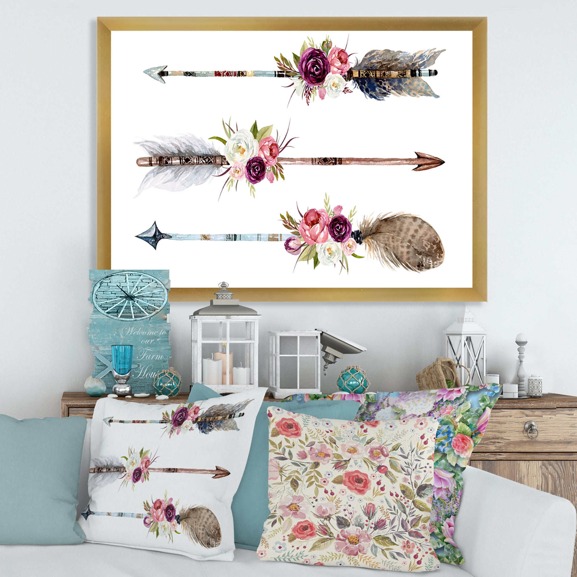Ethnic Feathers and Flowers On Native Arrows III