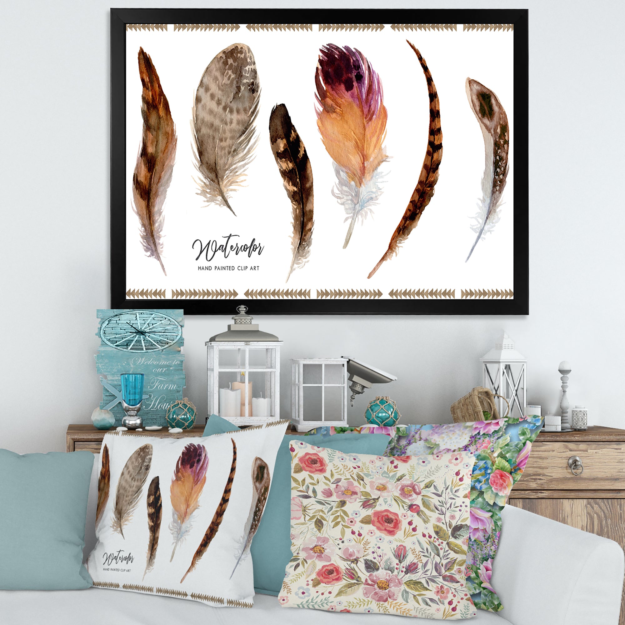 Exotic Vibrant Boho Feathers