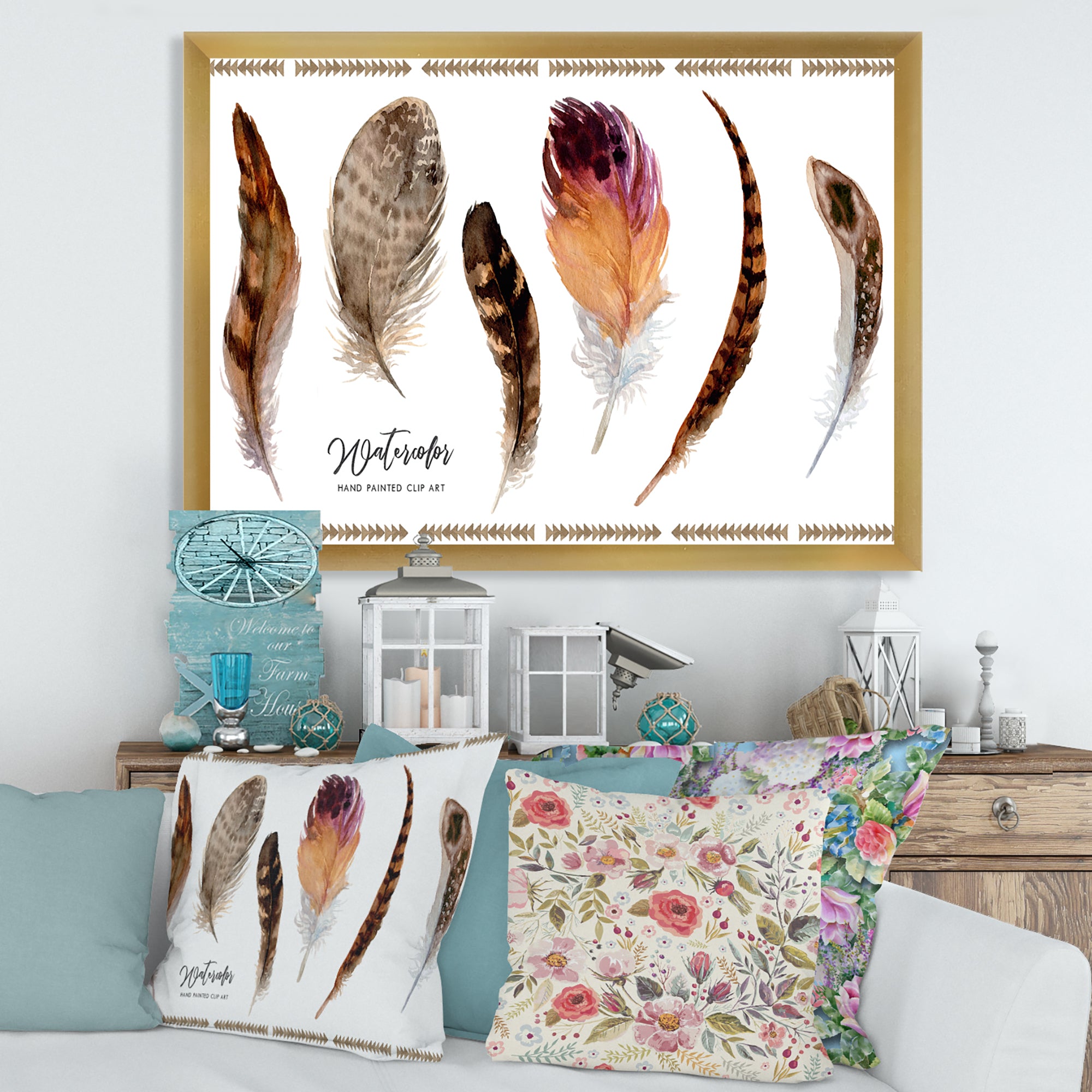 Exotic Vibrant Boho Feathers