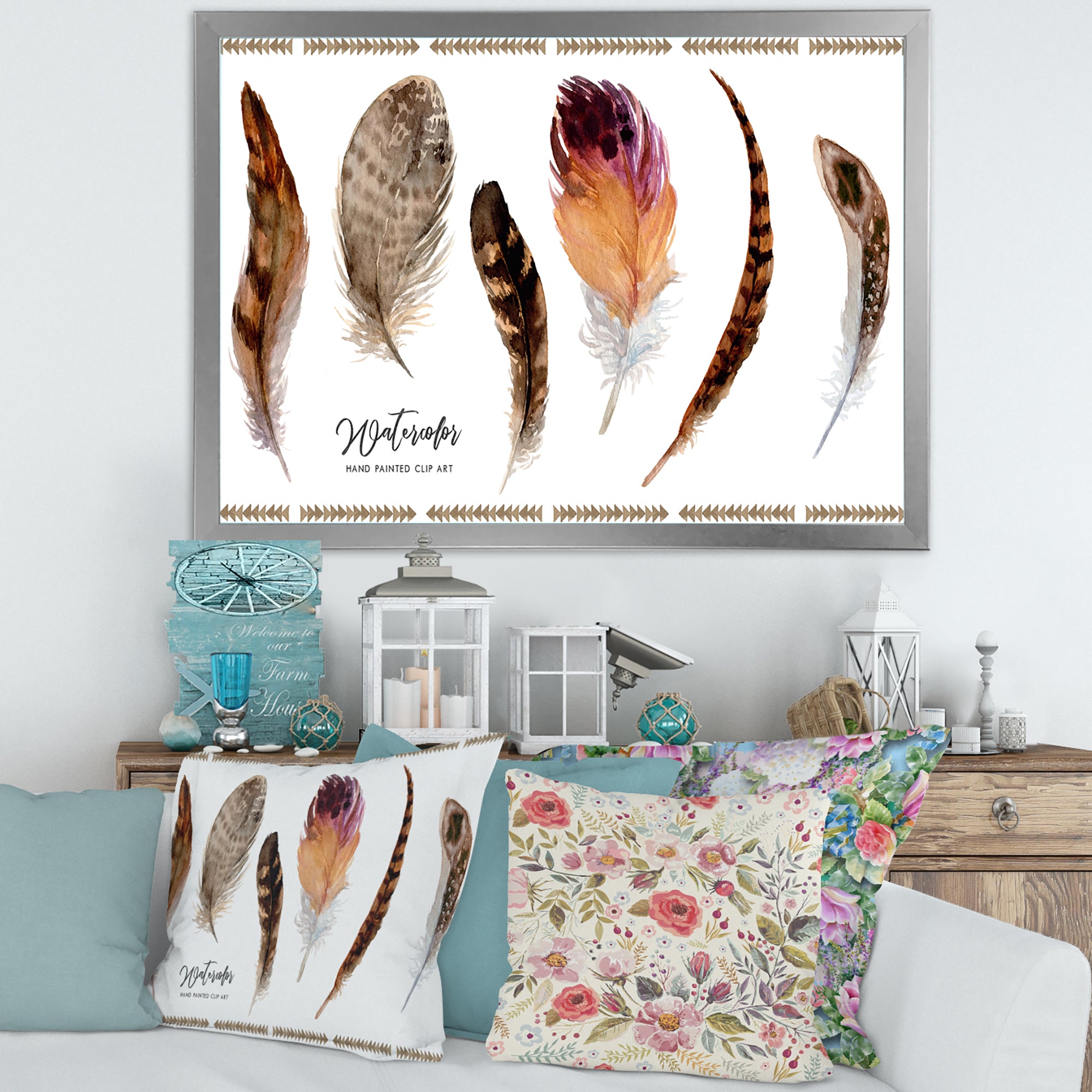Exotic Vibrant Boho Feathers