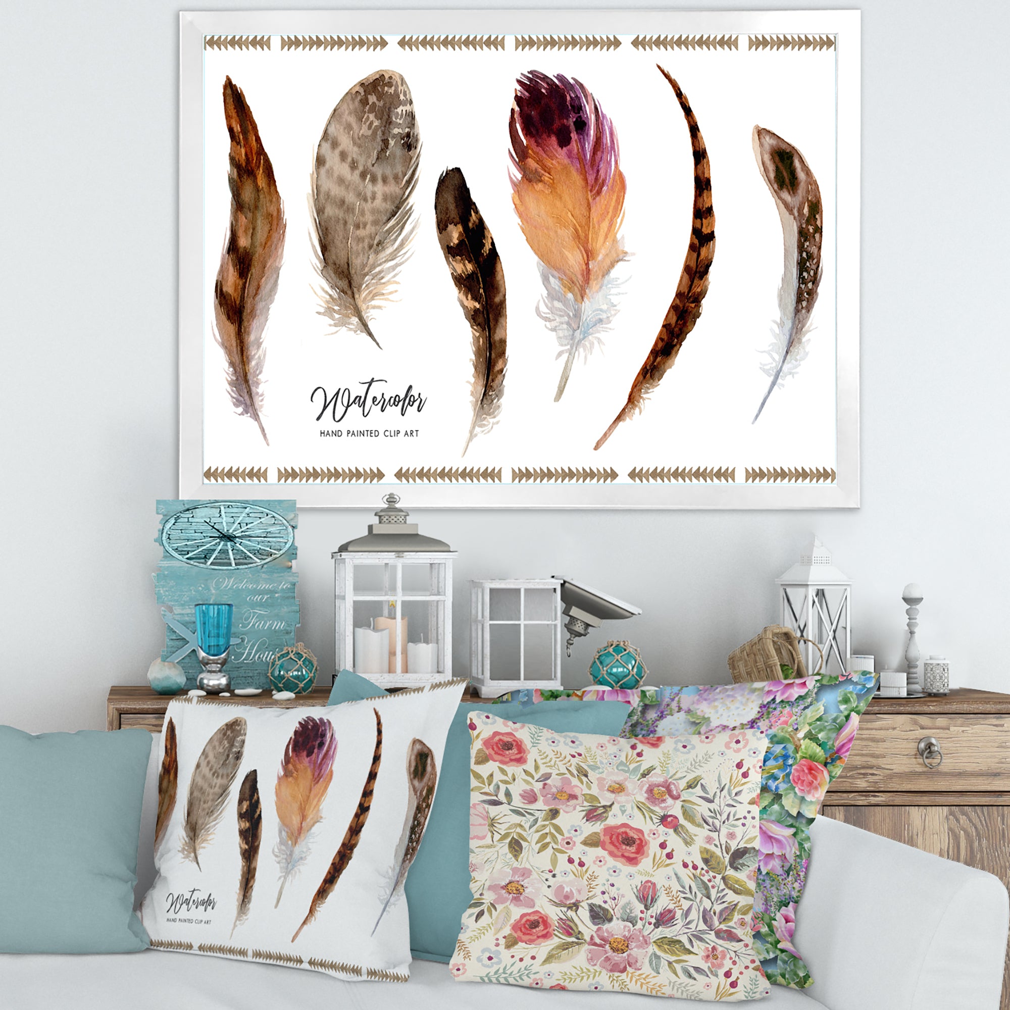 Exotic Vibrant Boho Feathers
