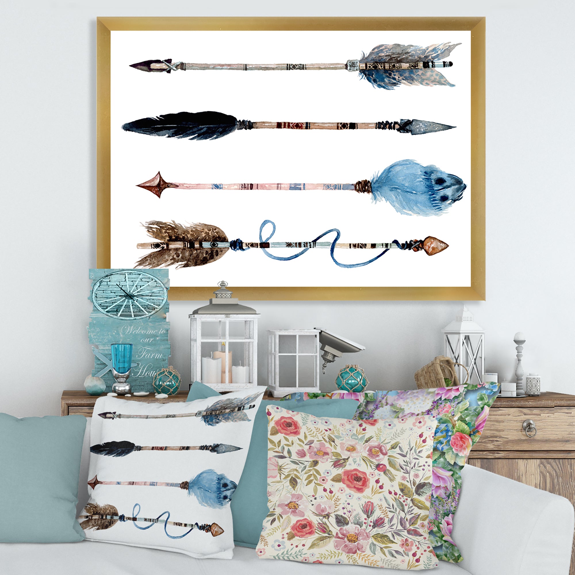 Ethnic Feathers and Flowers On Native Arrows IV