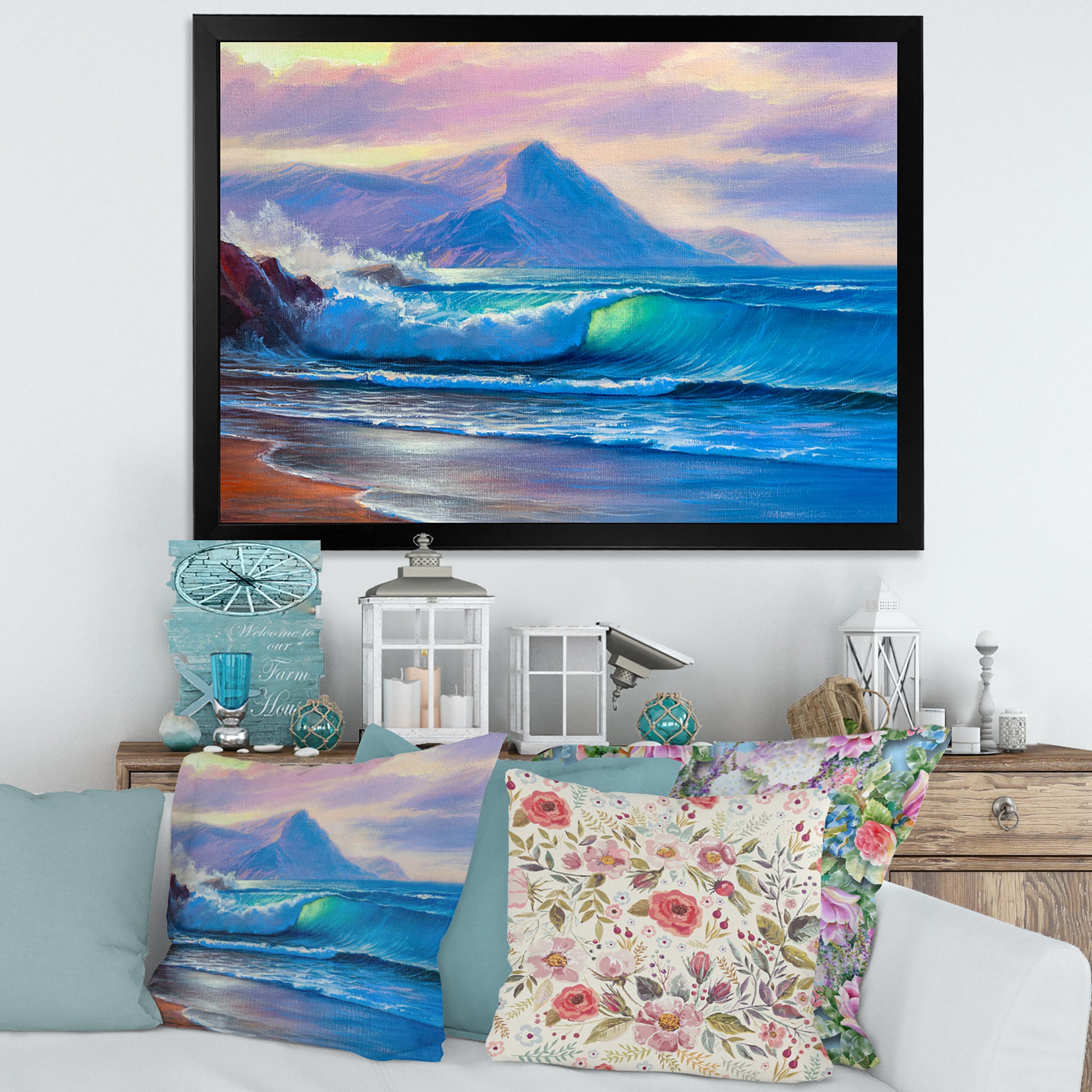 Blue Waves Breaking At The Beach I