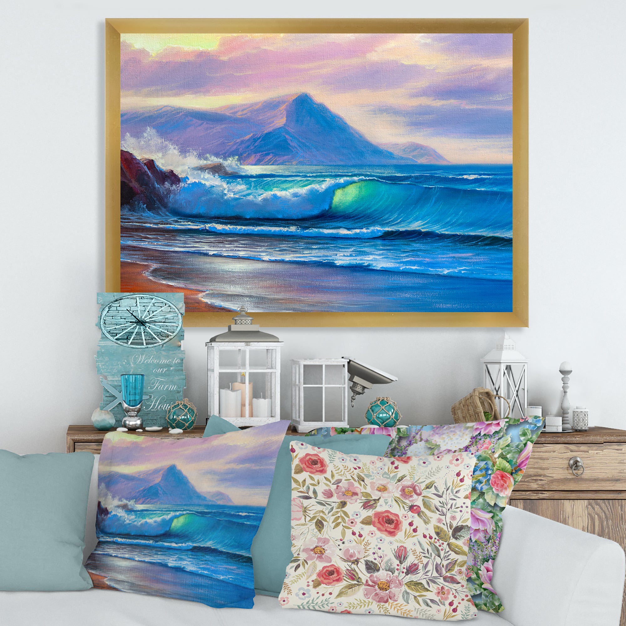 Blue Waves Breaking At The Beach I