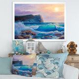 Blue Waves Breaking At The Beach III