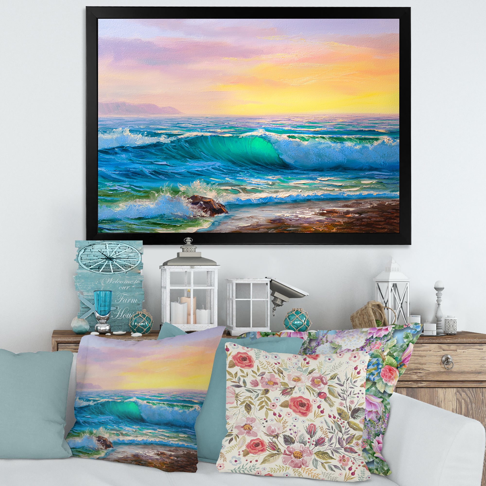 Blue Waves Breaking At The Beach IV