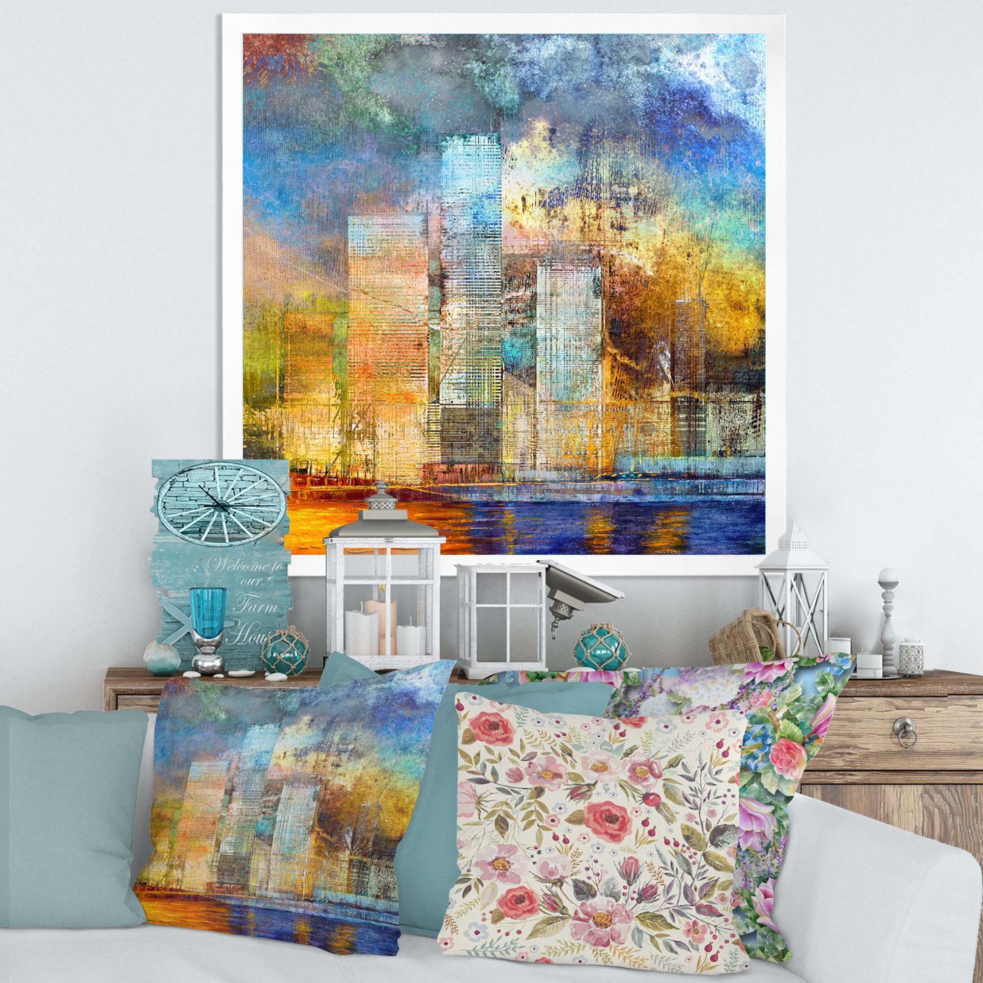 Skypscrapers By The Bridge In Futuristic City