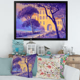 Street Landscape On Footpath & Trees In A City