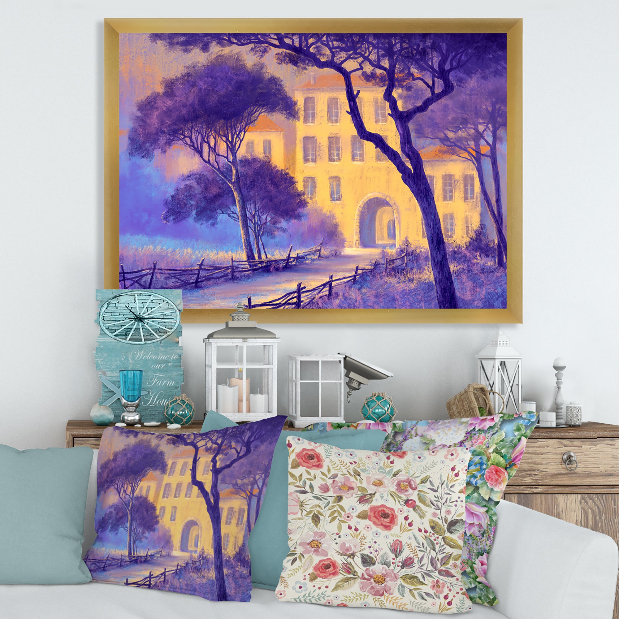 Street Landscape On Footpath & Trees In A City