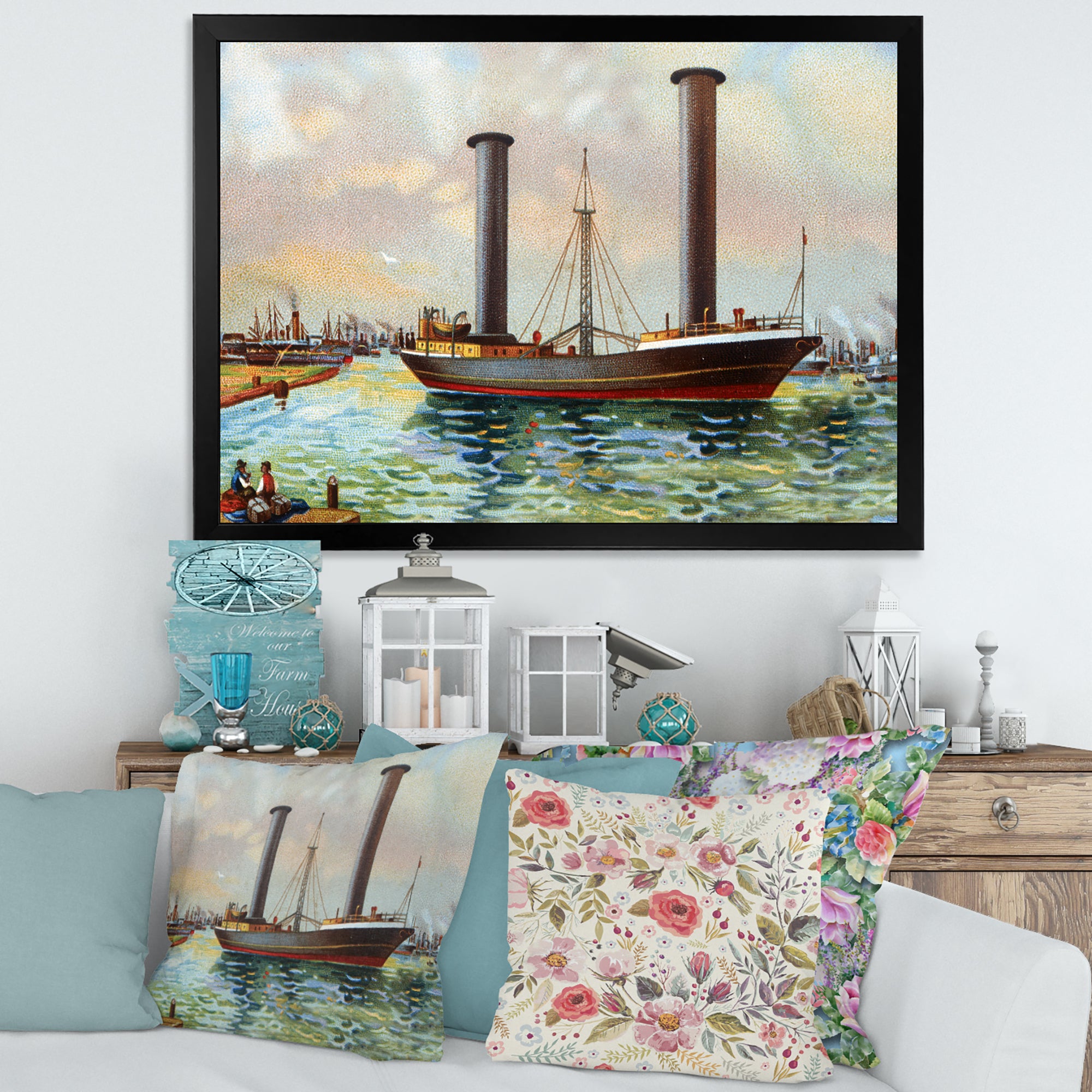 Ancient Boat Leaving The Harbor