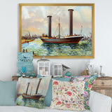 Ancient Boat Leaving The Harbor