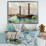 Ancient Boat Leaving The Harbor