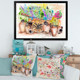 Lavender Flowers On Ancient Cart