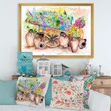 Lavender Flowers On Ancient Cart