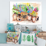 Lavender Flowers On Ancient Cart