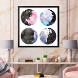 Moon Phases With Stars and Sky