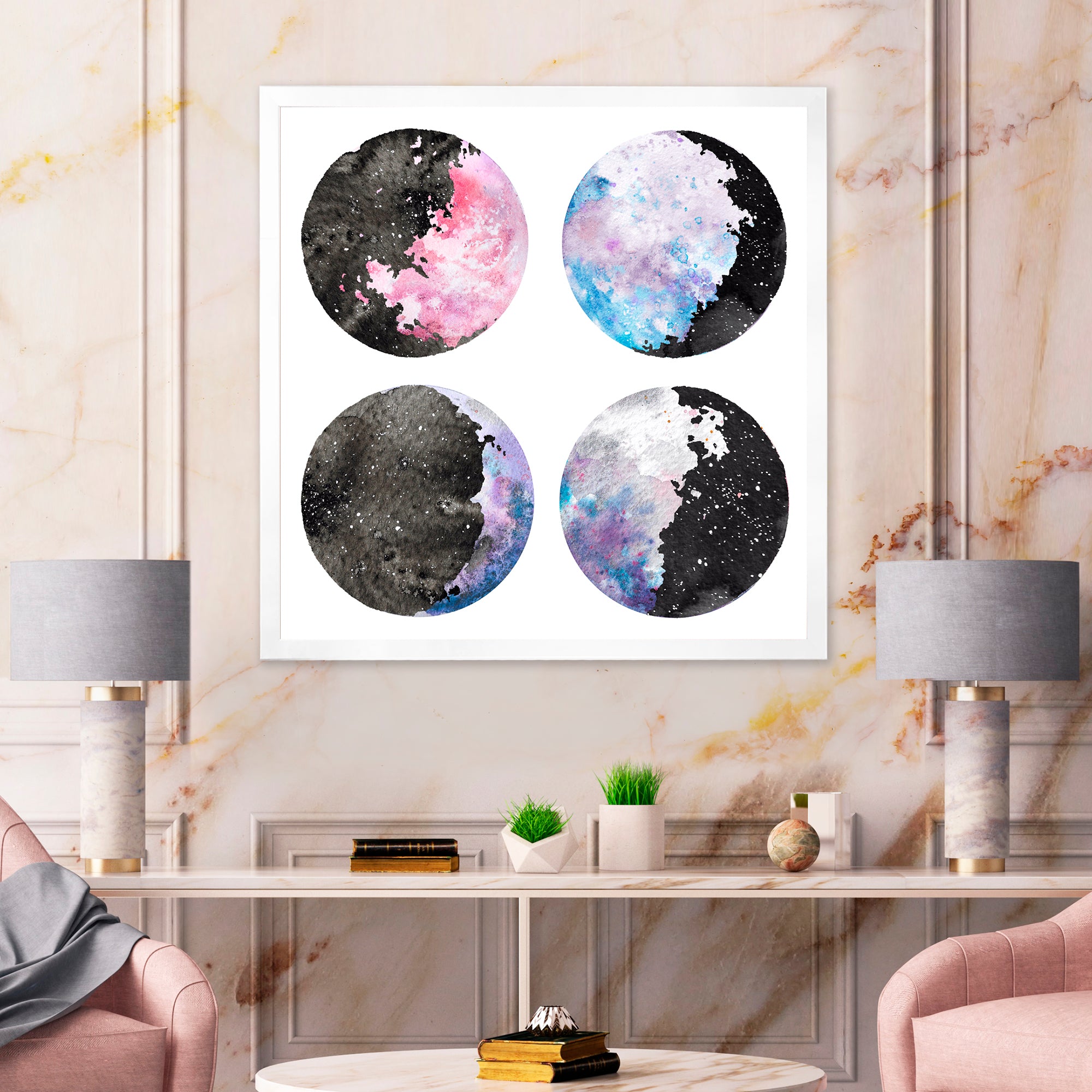 Moon Phases With Stars and Sky