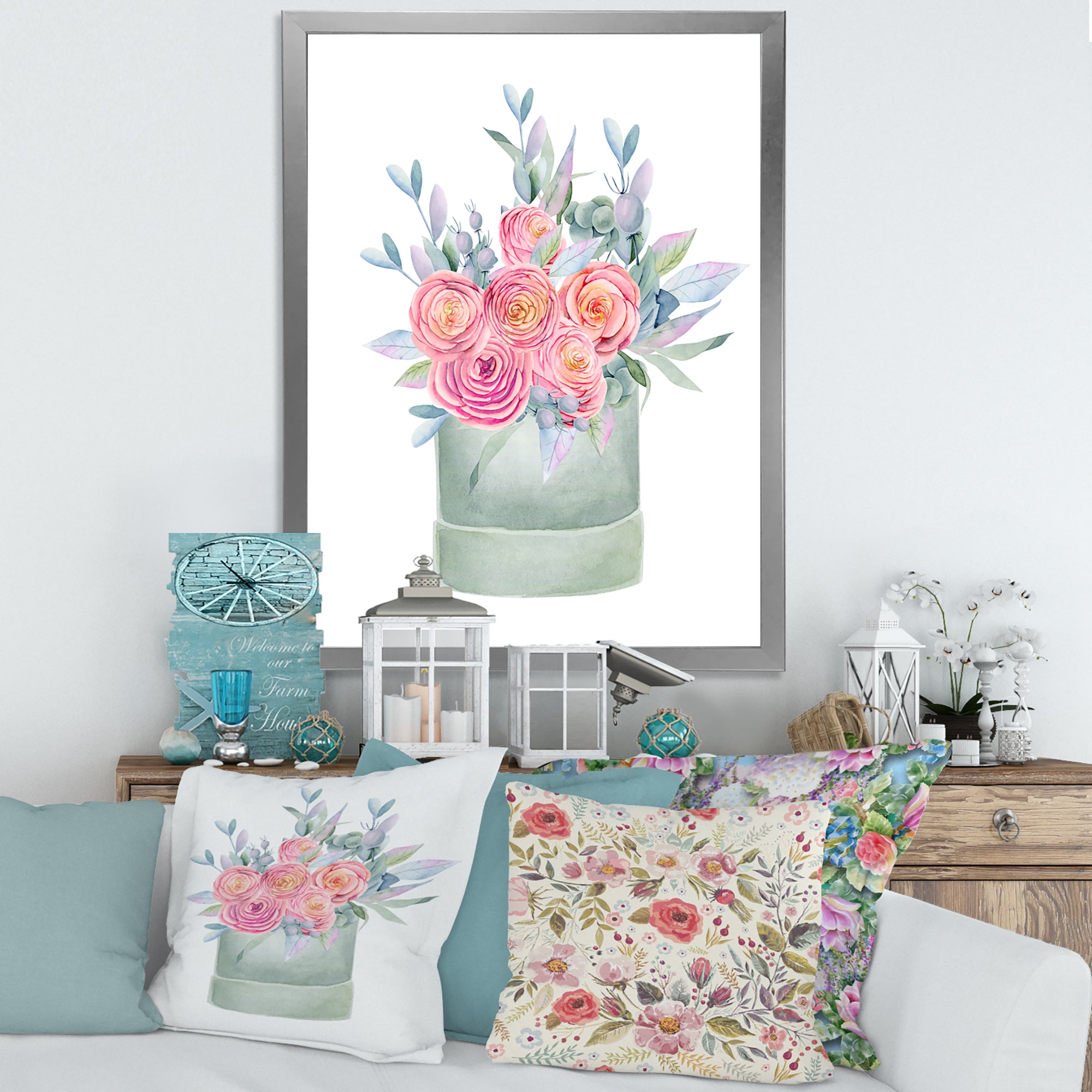 Gift Box With Pink Roses