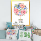 Flower Tree In A Pot With A Bow