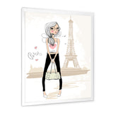 Cute Girl By The Tour Eiffel In Paris