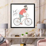 Hipster Man On A Bicycle