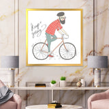 Hipster Man On A Bicycle