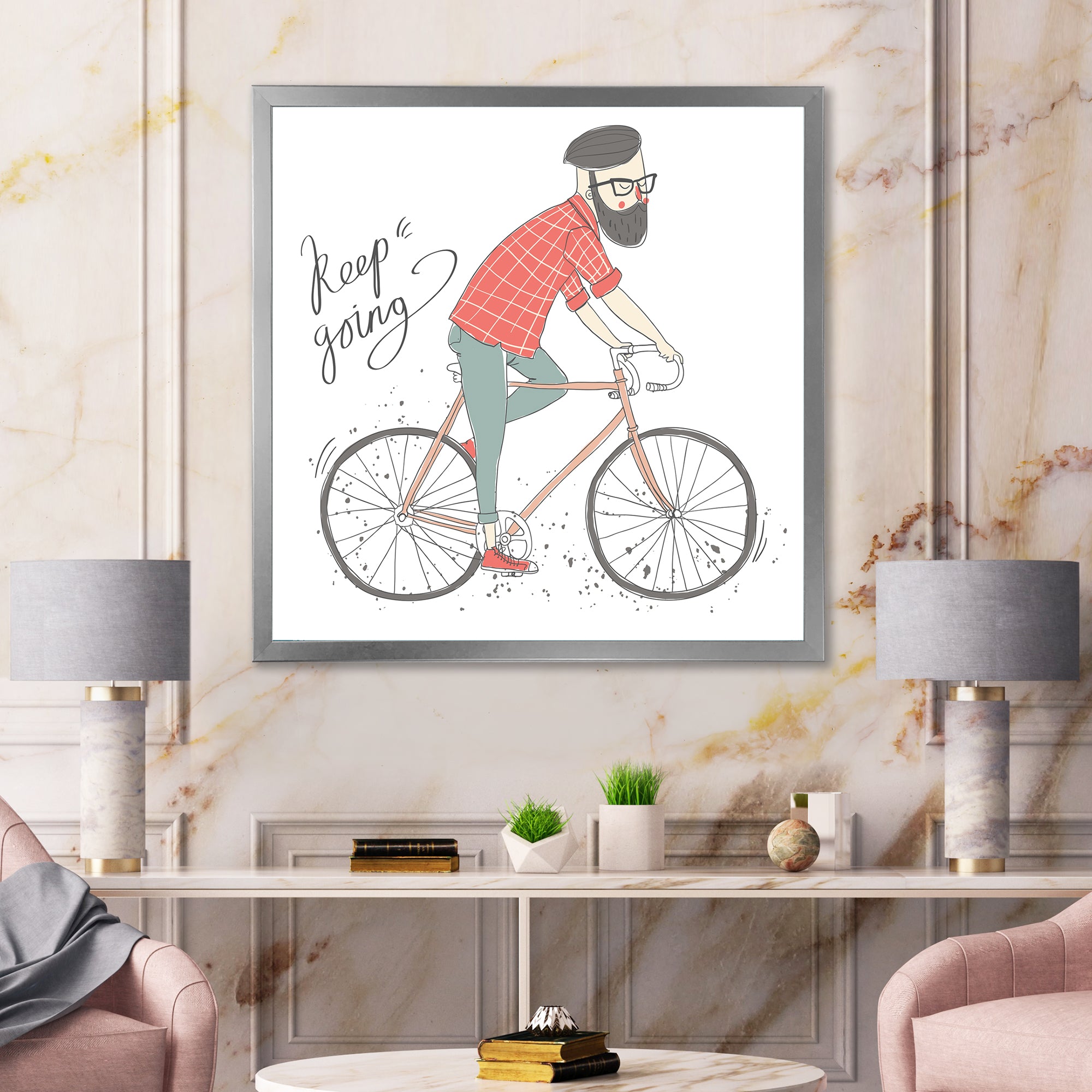 Hipster Man On A Bicycle