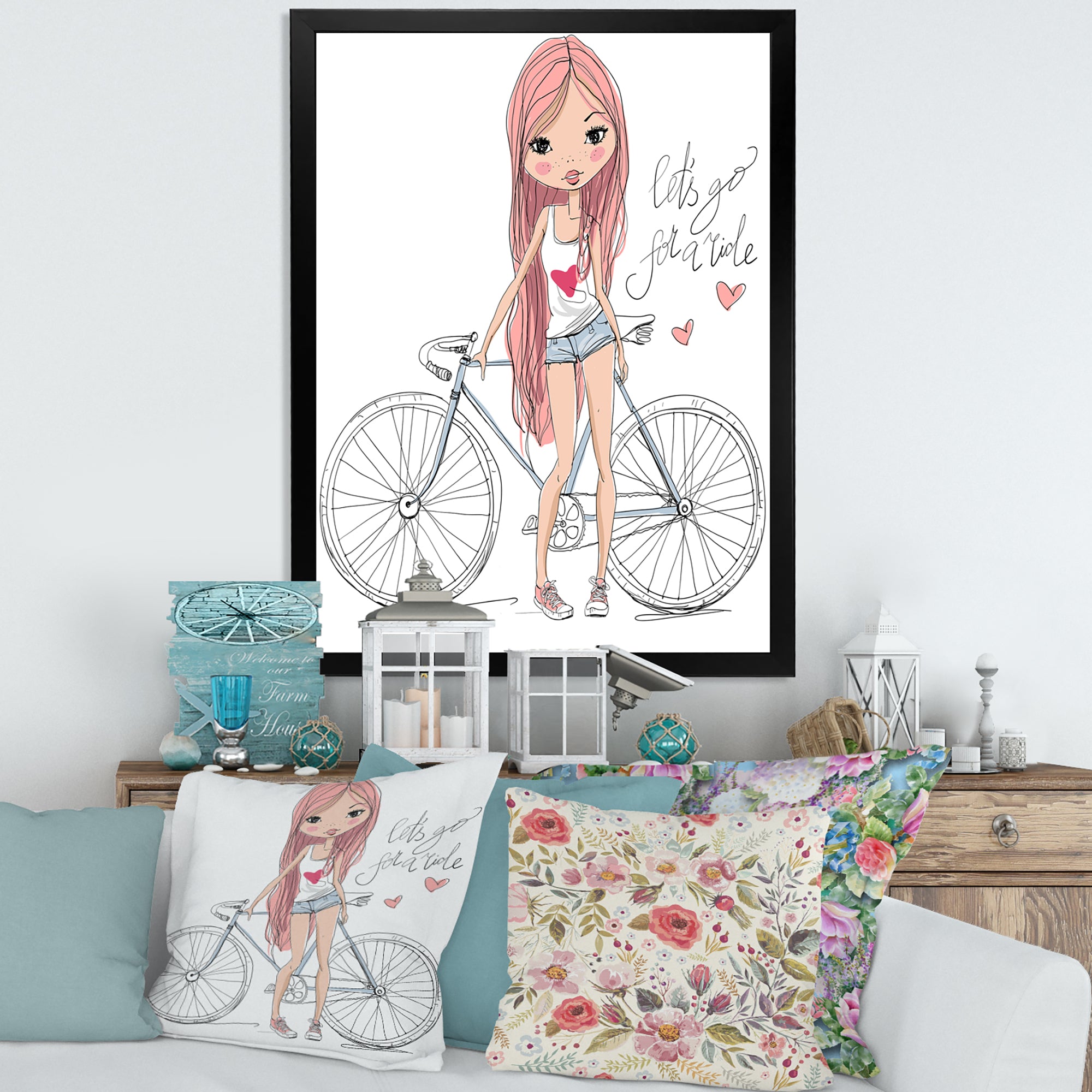Young Girl With Bicycle