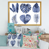 Tropical Blue Watercolour Leaves I